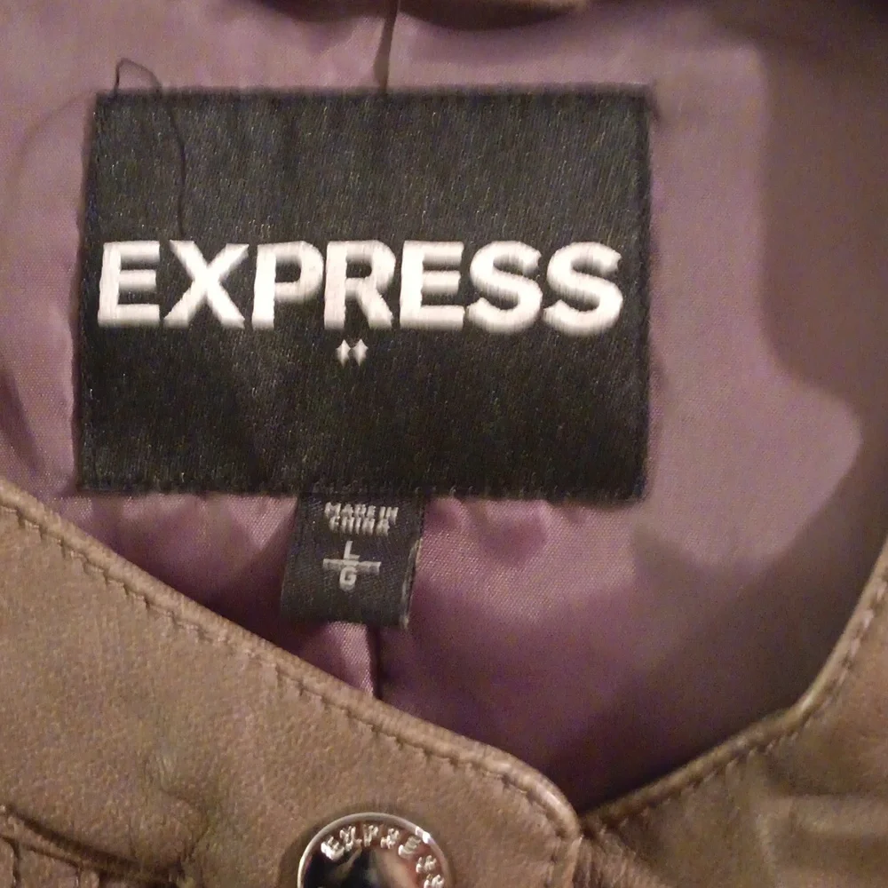 Express Olive Gray Bomber Jacket - Picture 2 of 3